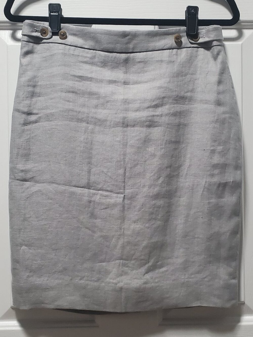 J. Crew Linen Blue Gray Pencil Skirt | 4